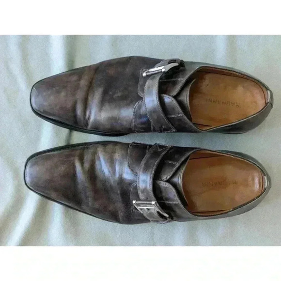 Magnanni Marco Cuero Single Monk Strap Gray Mens Dress 13276 Sz 10.5 M - Picture 5 of 16